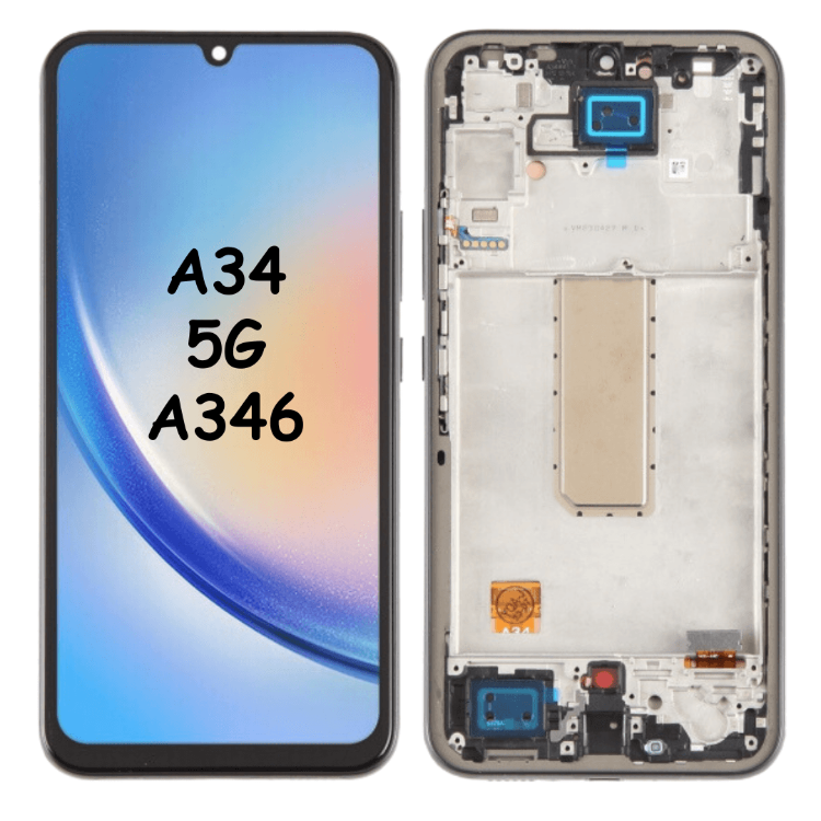 OLED LCD Screen Digitizer Full Assembly with Frame For Samsung Galaxy A34 5G SM-A346 - Best Cell Phone Parts Distributor in Canada, Parts Source OLED LCD Screen Digitizer Full Assembly with Frame For Samsung Galaxy A34 5G SM-A346 - Best Cell Phone Parts Distributor in Canada, Parts Source